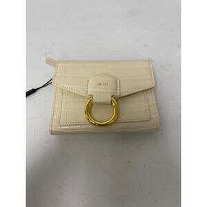 JW PEI Envelope Style Gold Circle Latch Design Wallet Smooth Vegan Leather NWT